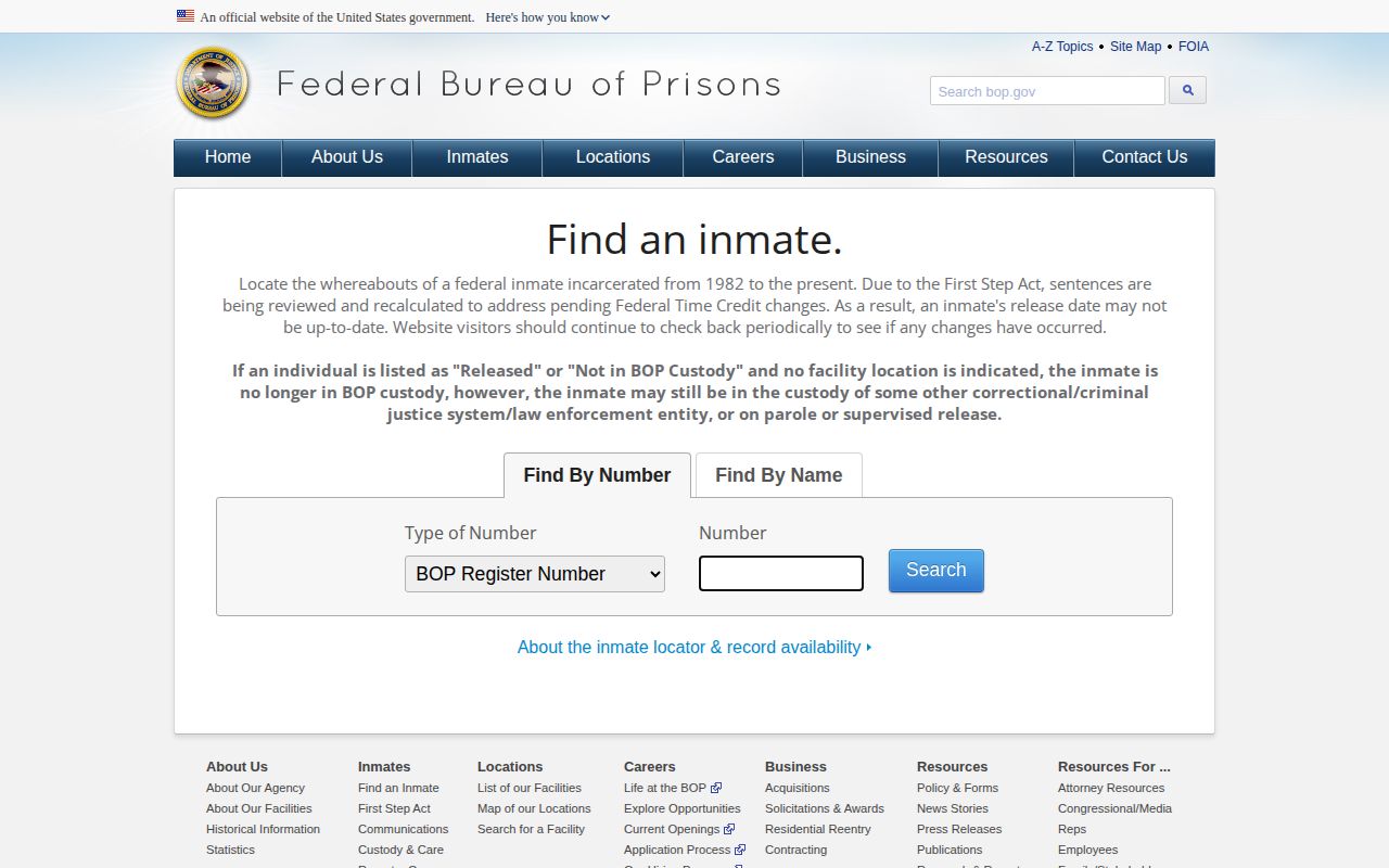 BOP federal release search for a Maverick County case