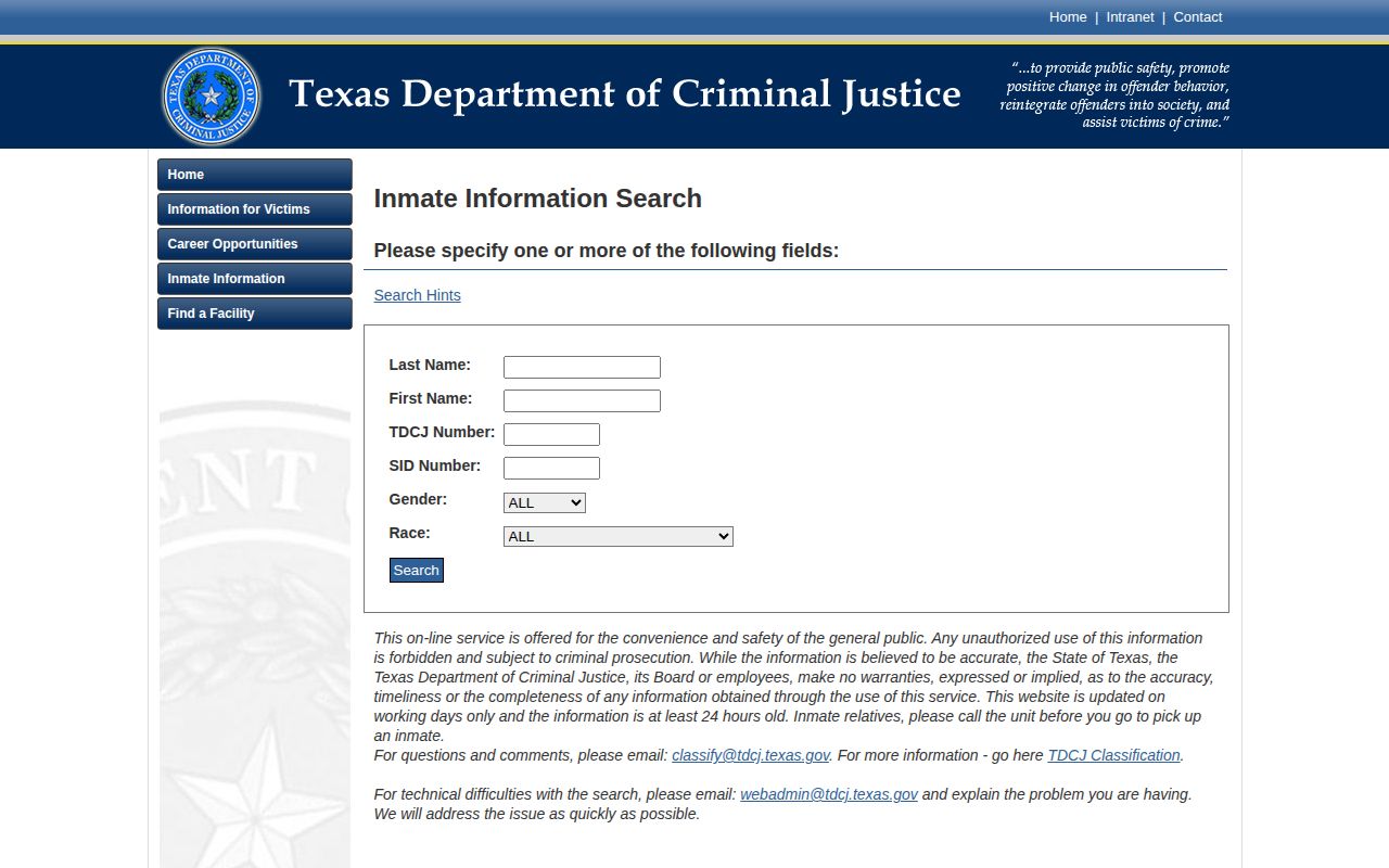 TDCJ offender search for Maverick County released inmates